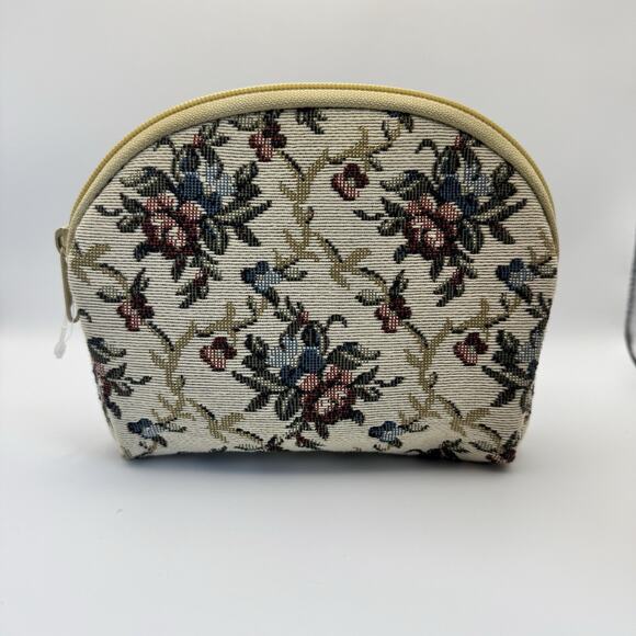 KLEL Vintage Floral Tapestry Cosmetic case Purse‎ Made in USA - Picture 1 of 7